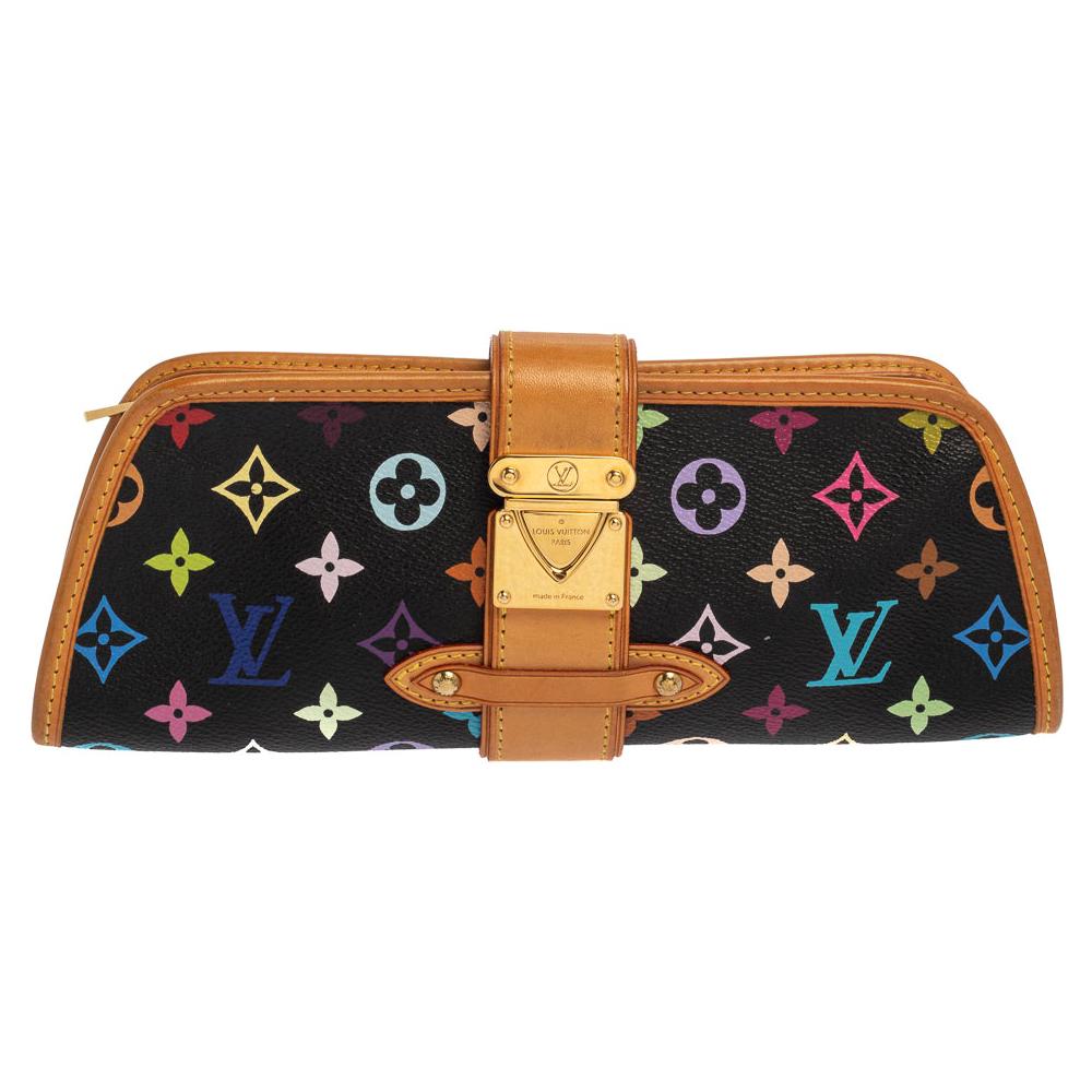 Louis Vuitton Black Monogram Multicolore Canvas Shirley Clutch