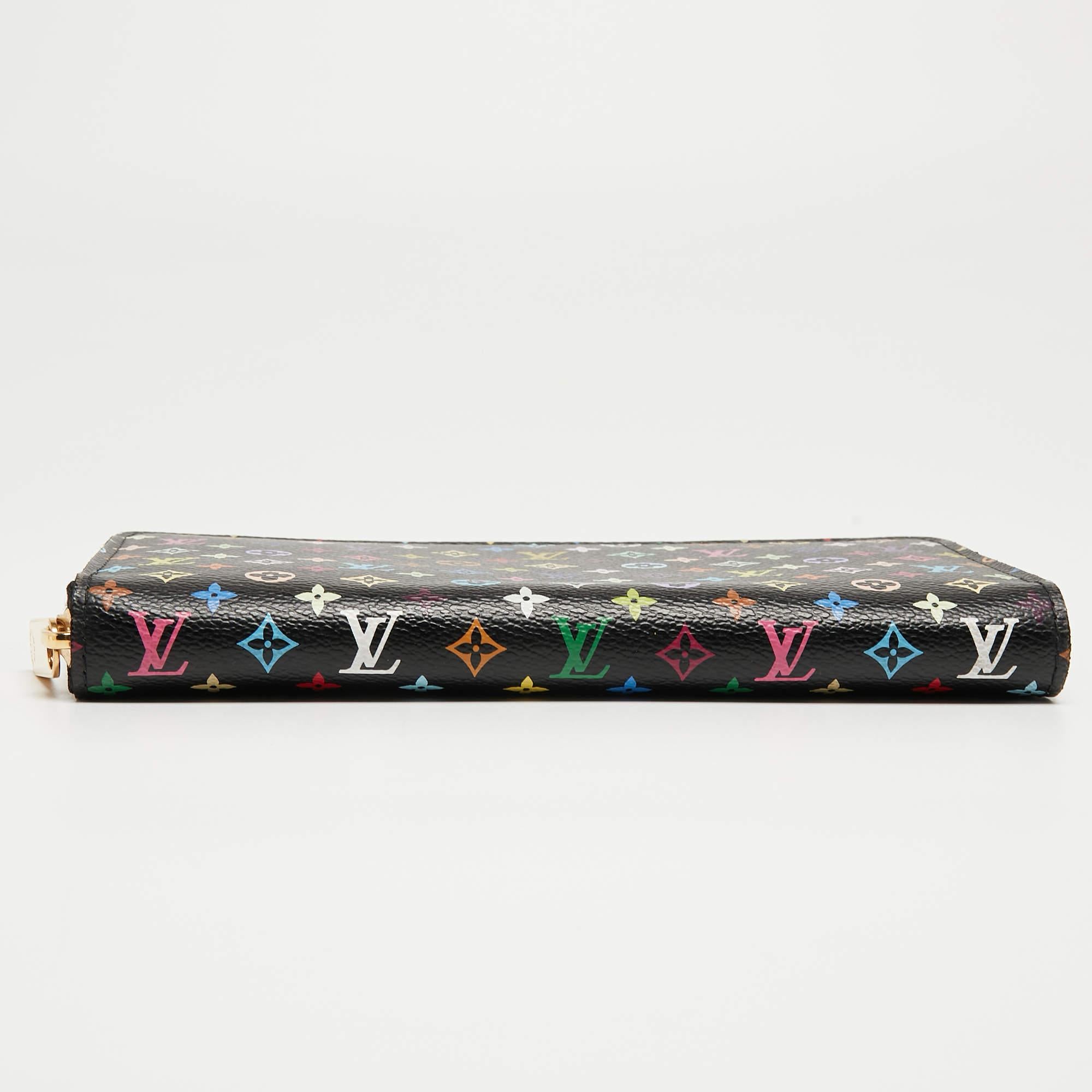 Louis Vuitton Black Monogram Multicolore Canvas Zippy Wallet 6