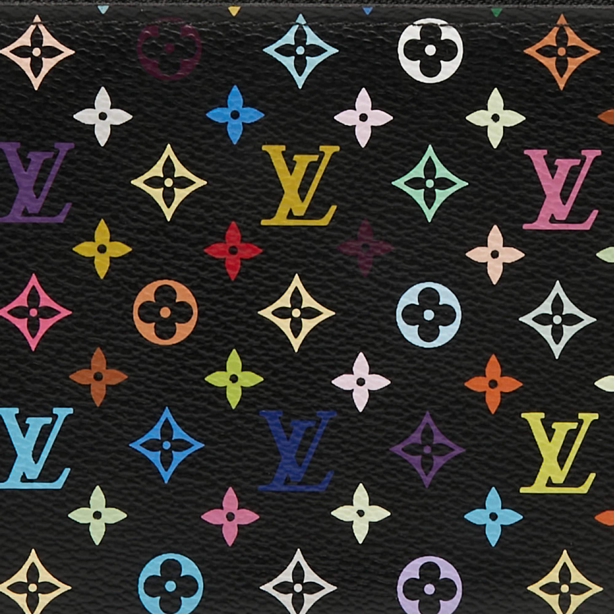 Women's Louis Vuitton Black Monogram Multicolore Canvas Zippy Wallet