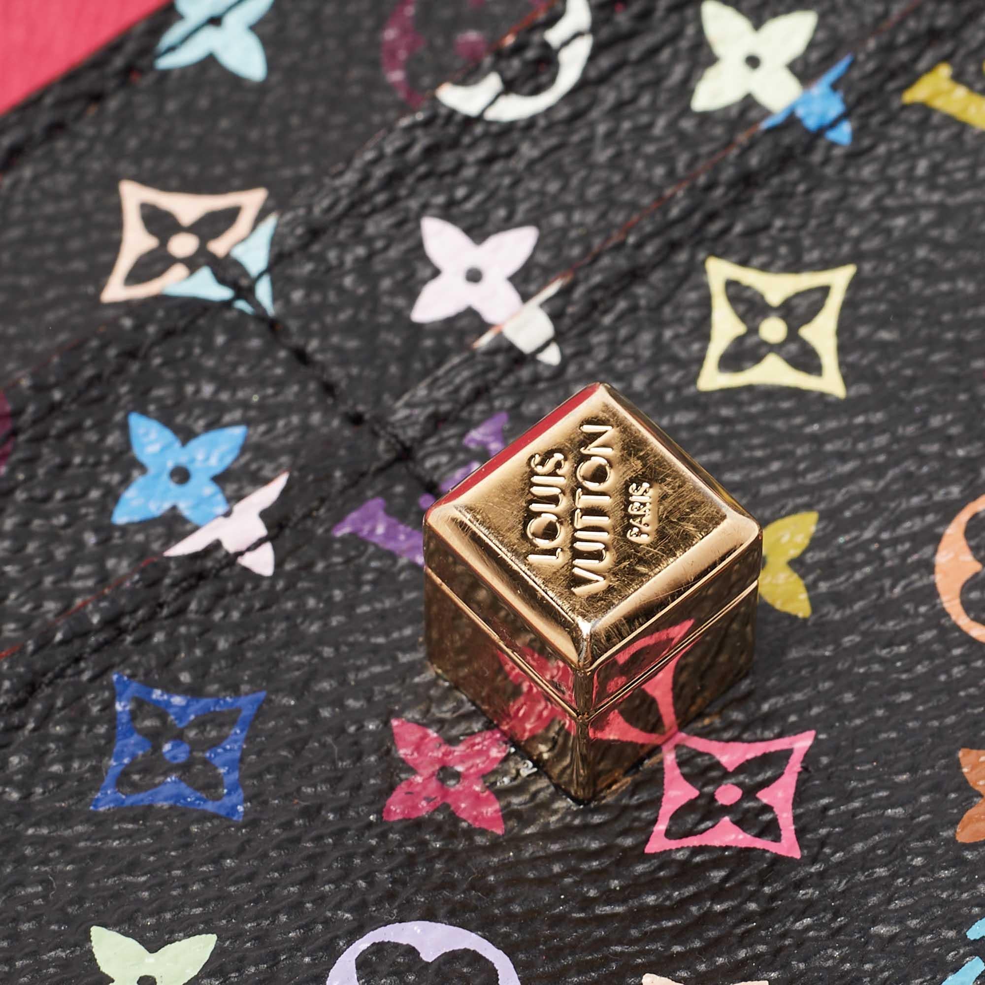 Louis Vuitton Schwarze Monogrammierte mehrfarbige Sarah Noeud Brieftasche mit Monogramm im Angebot 5