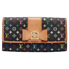 Louis Vuitton Schwarze Monogrammierte mehrfarbige Sarah Noeud Brieftasche mit Monogramm