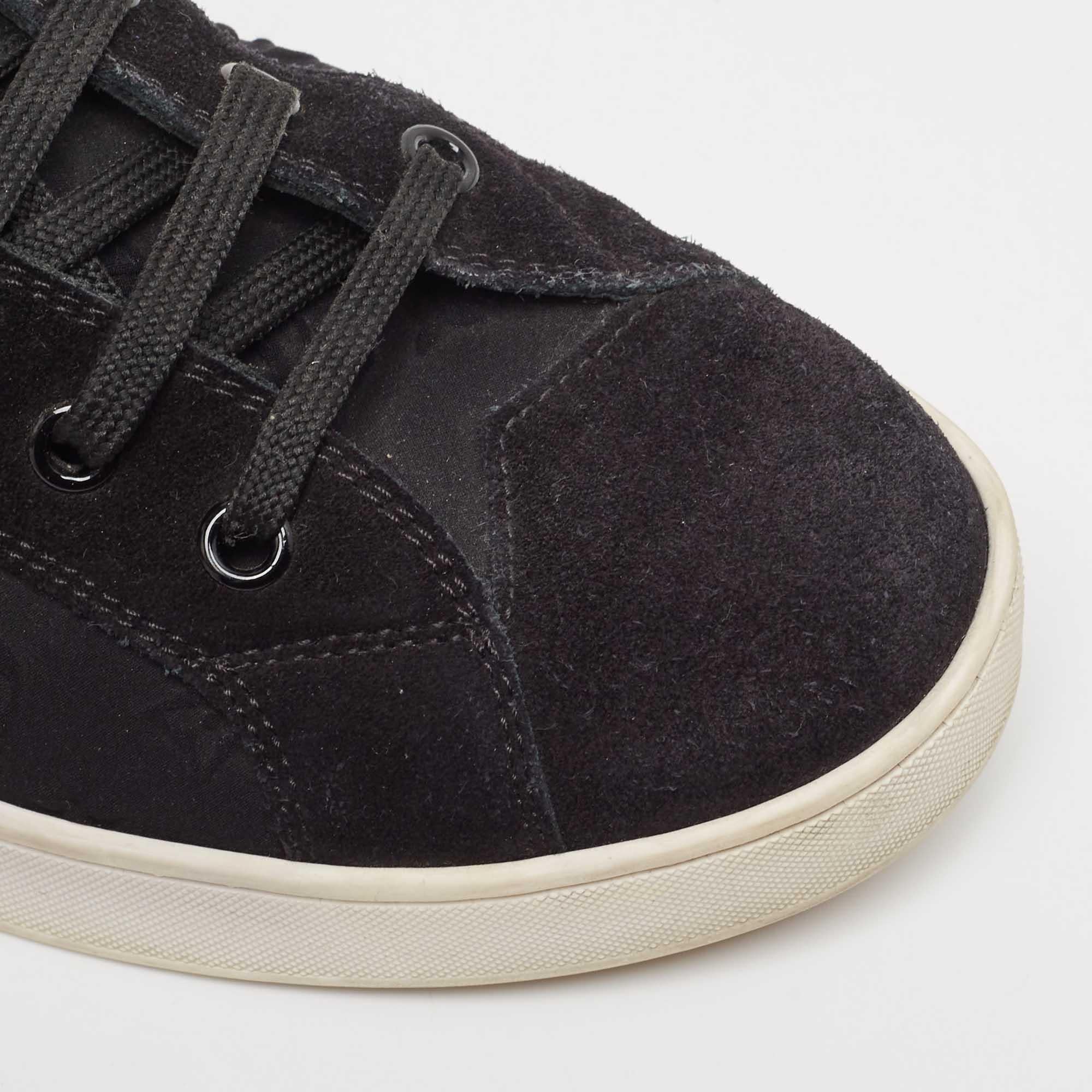 Louis Vuitton - Sneakers alte in neoprene e pelle scamosciata Monogram nero misura 38 in vendita 2