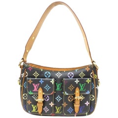 Louis Vuitton Black Monogram Noir Lodge Hobo 869263 Multicolor Coated Canvas Sho
