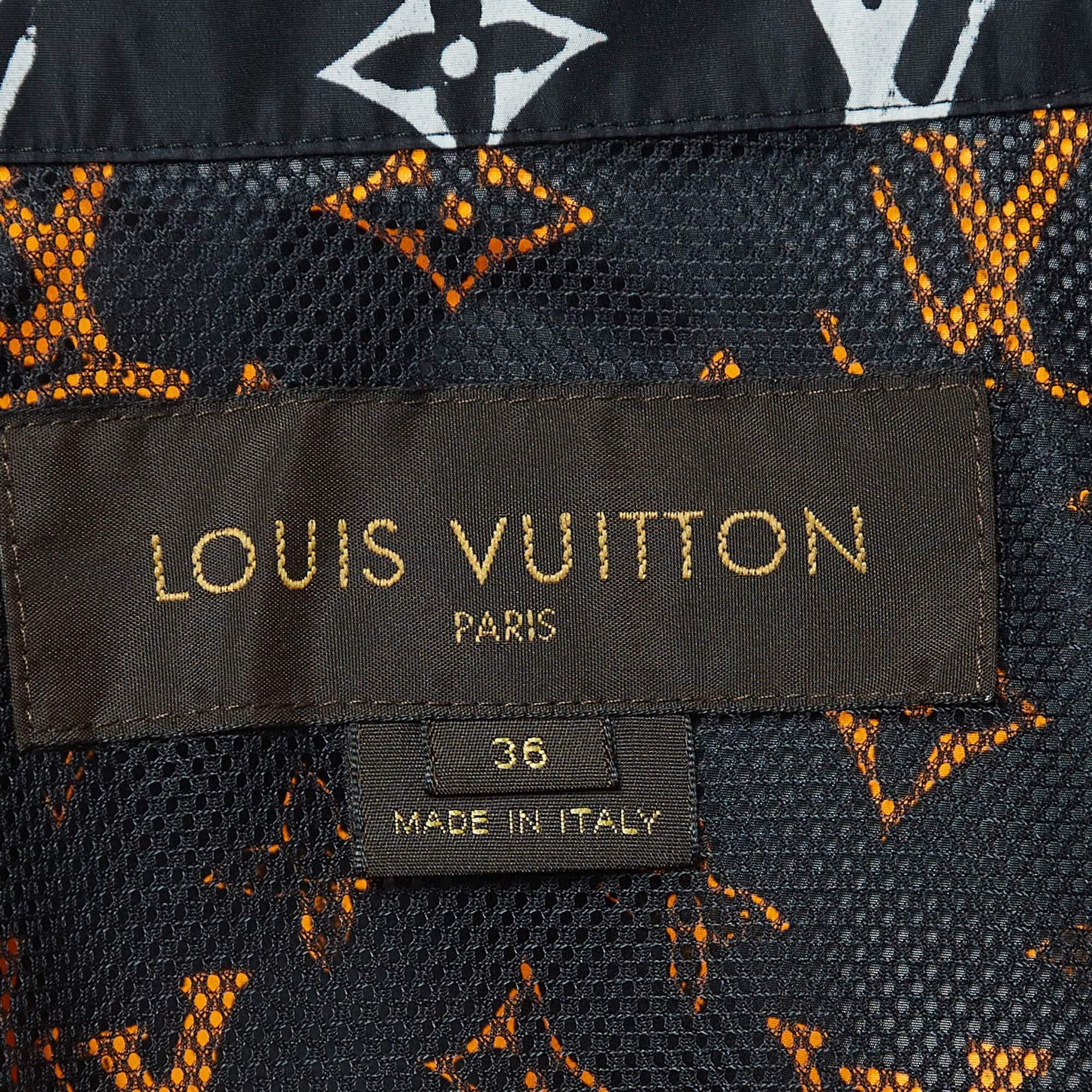 Louis Vuitton Black Monogram Nylon Zip Front Parker Jacket S In Excellent Condition In Dubai, Al Qouz 2