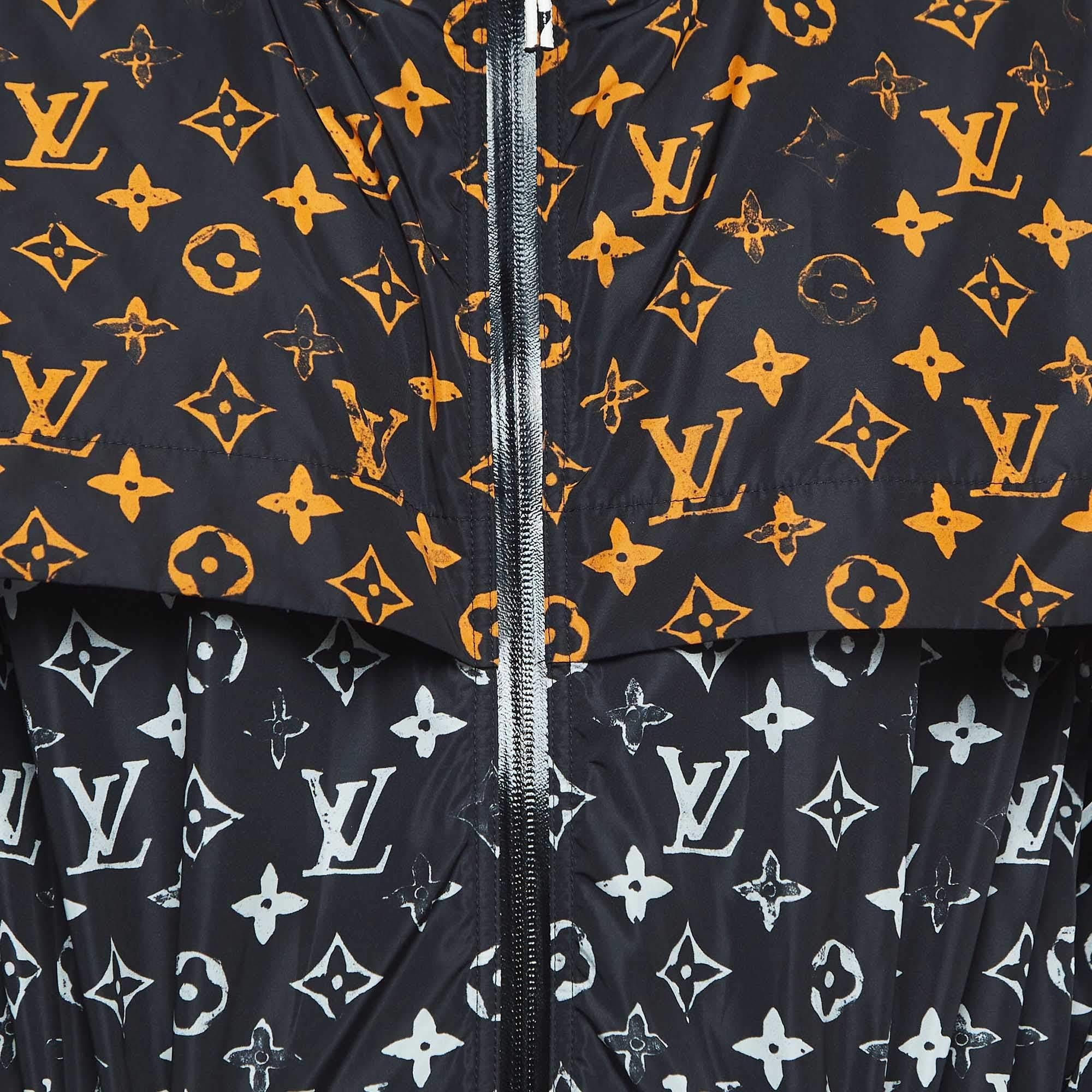 Women's Louis Vuitton Black Monogram Nylon Zip Front Parker Jacket S