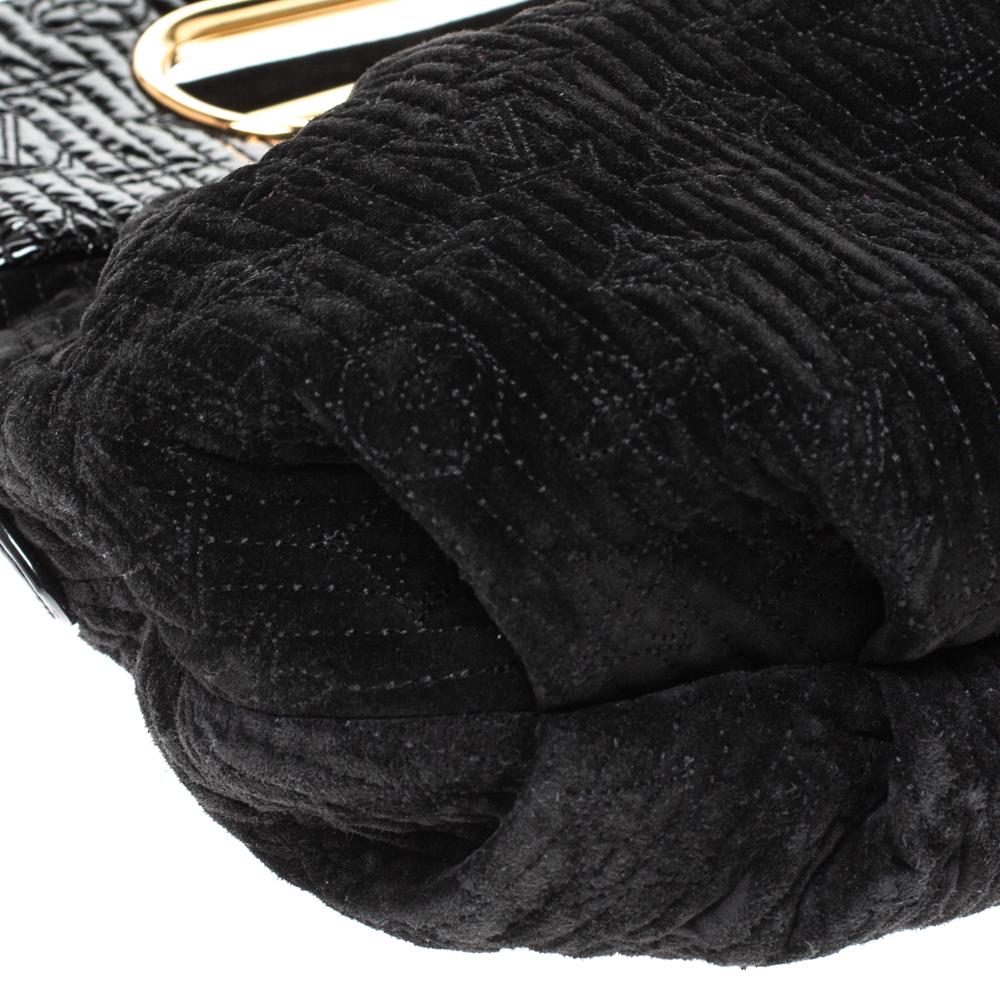Louis Vuitton Black Monogram Patent And Suede Leather Motard Afterdark Bag 5