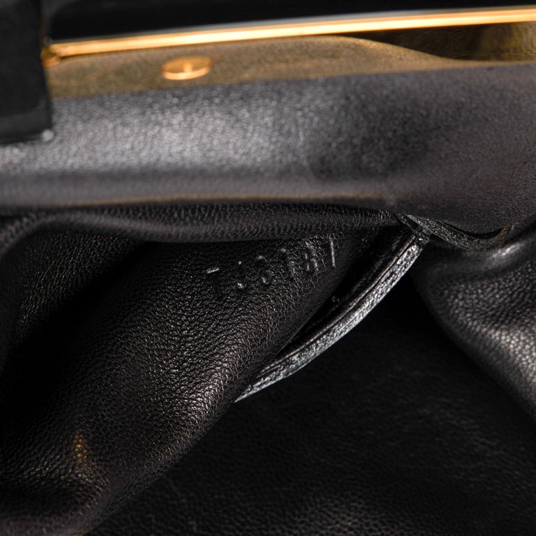 LOUIS VUITTON Black Monogram Patent Leather Fascination Lockit BB Frame Bag For Sale 6