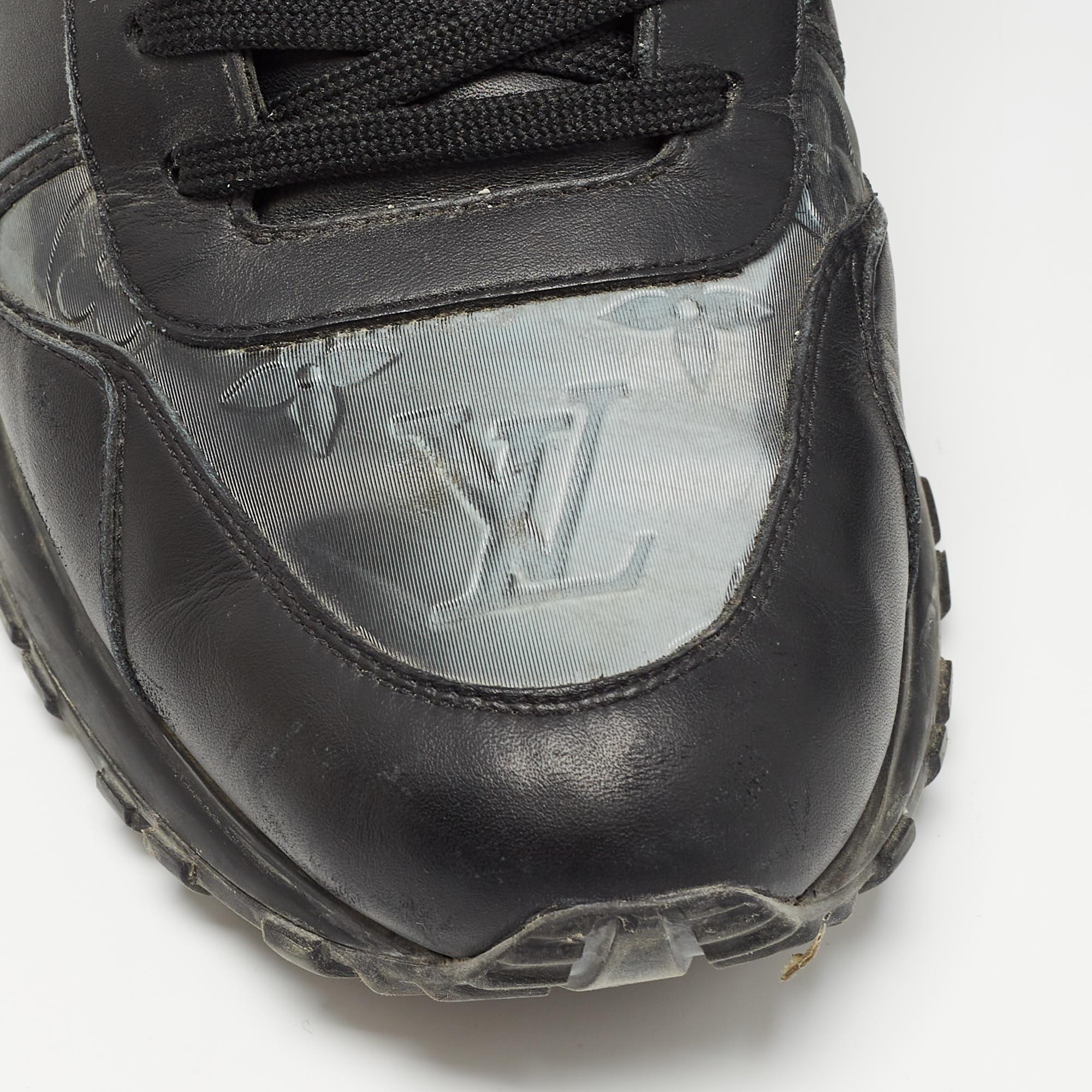 Louis Vuitton Black Monogram PVC and Leather Runaway Sneakers Size 41.5 For Sale 1