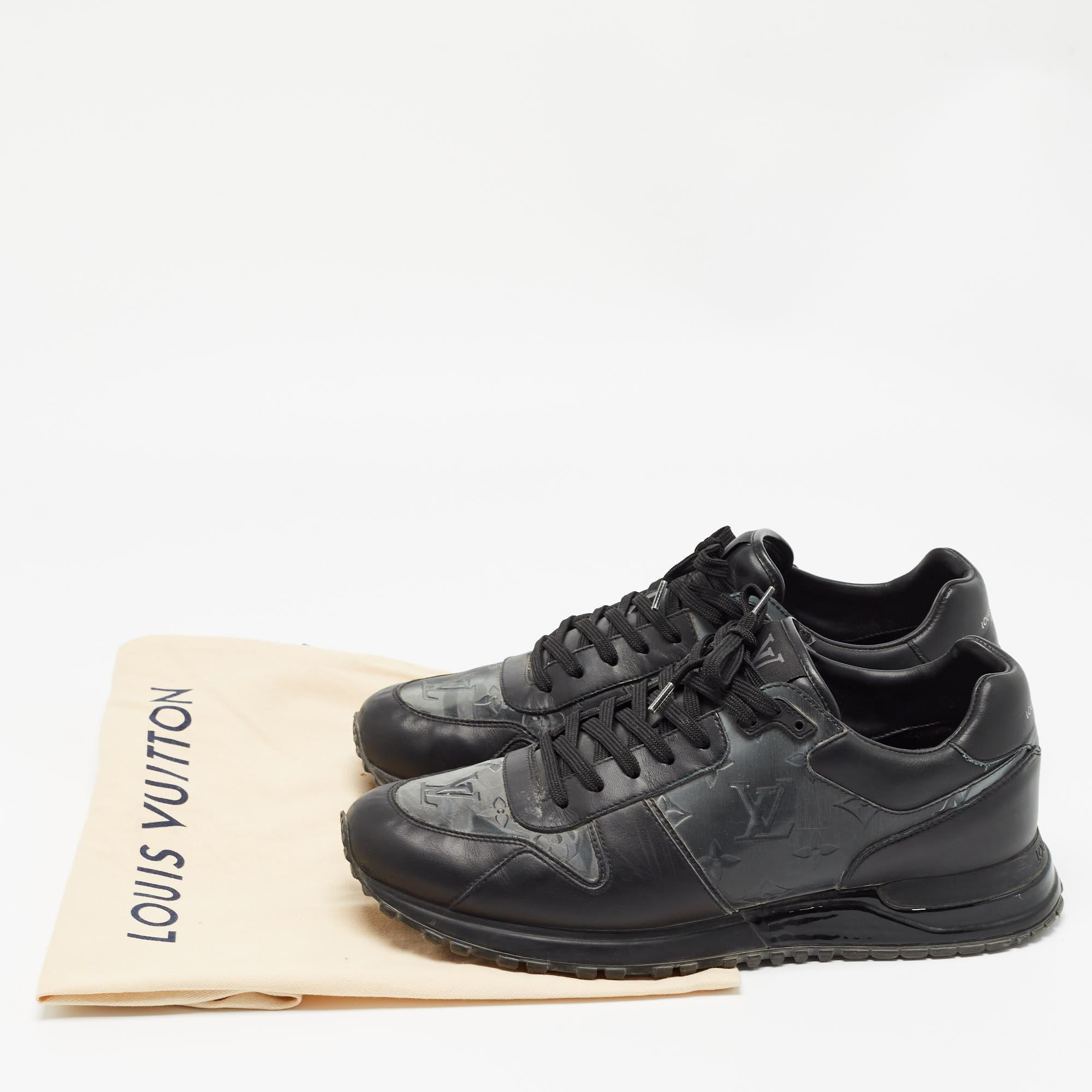 Louis Vuitton Black Monogram PVC and Leather Runaway Sneakers Size 41.5 For Sale 3