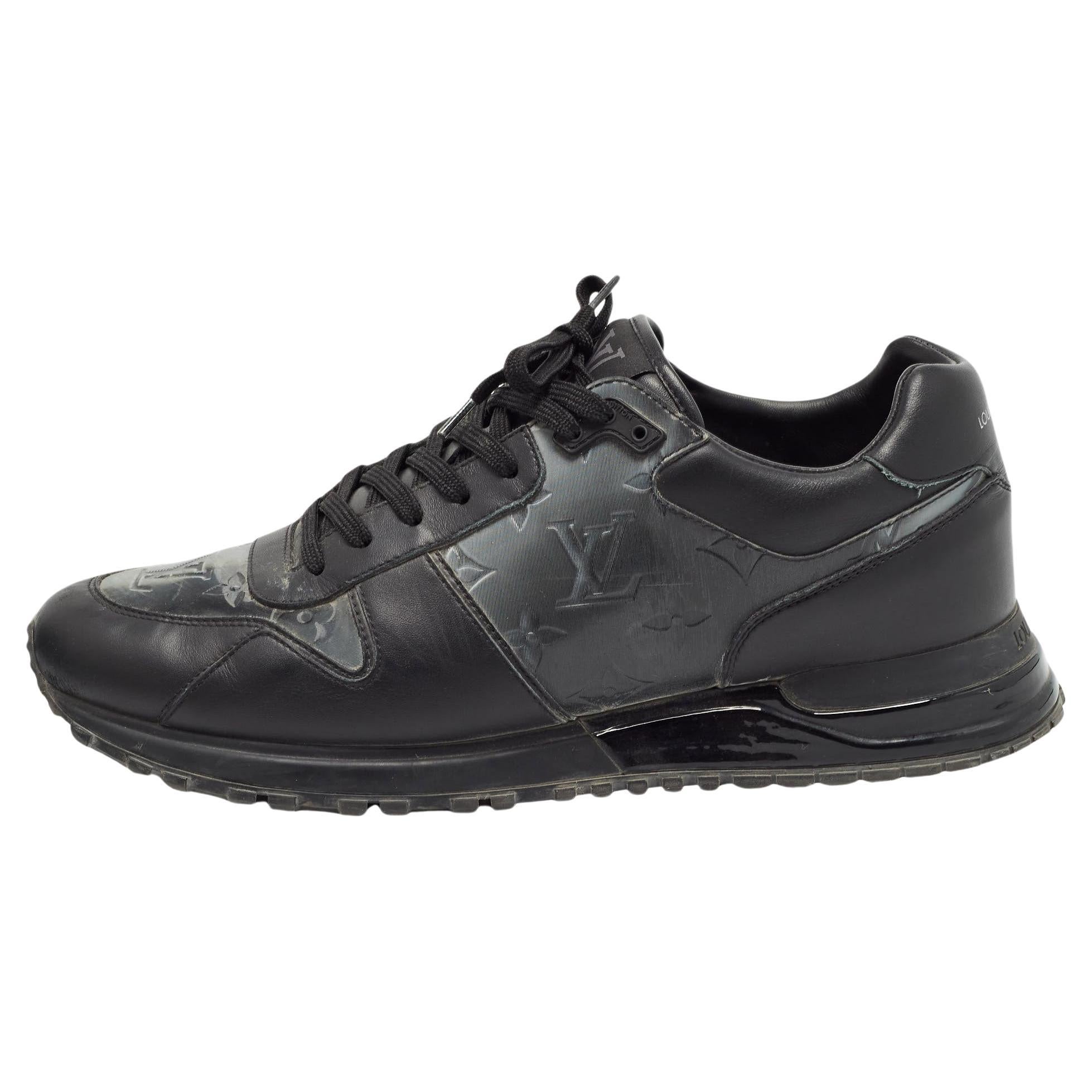 Louis Vuitton Black Monogram PVC and Leather Runaway Sneakers Size 41.5 For Sale