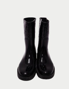 Louis Vuitton Black Monogram Rain Ankle Boots - EU 41
