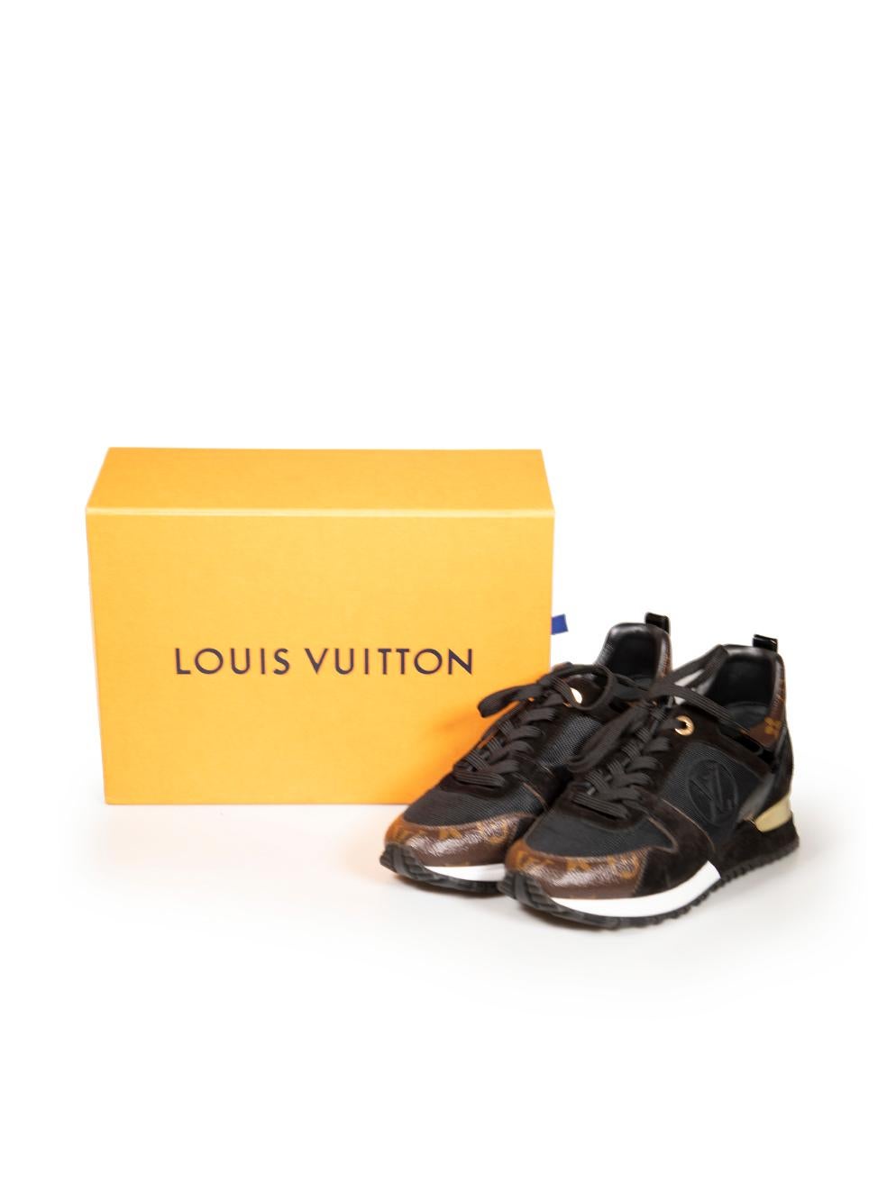 Louis Vuitton Black Monogram Run Away Low Top Trainers Size IT 37.5 2