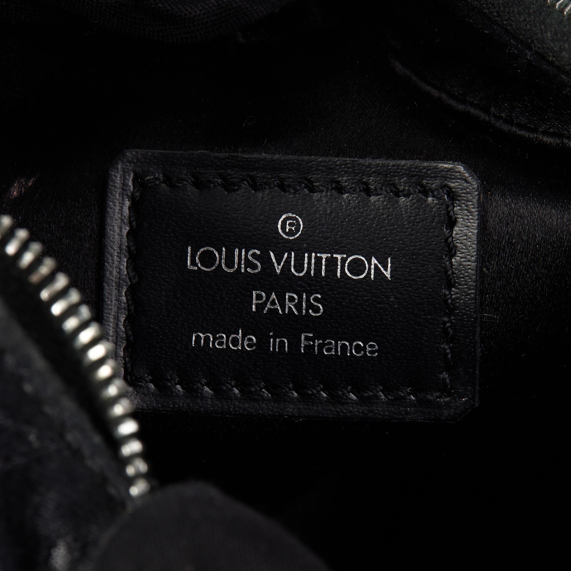 LOUIS VUITTON Black Monogram Satin & Black Calfskin Leather Mini Boulogne 5