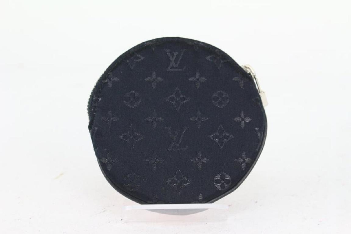 Louis Vuitton Black Monogram Satin Conte De Fees Apple Round Coin Pouch 214lv84 For Sale 2