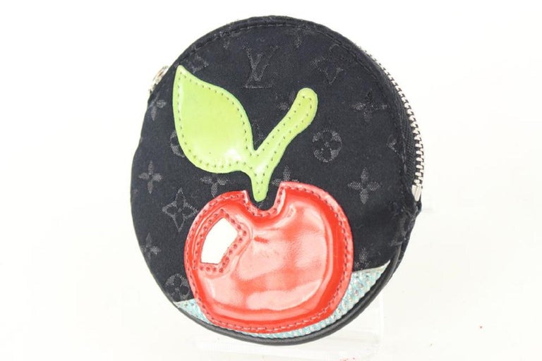 Louis Vuitton Black Monogram Satin Conte De Fees Apple Round Coin Pouch