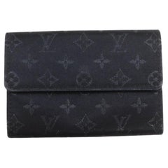 Louis Vuitton Black Monogram Satin Porte Monnaie Card Case Coin Pouch 863330