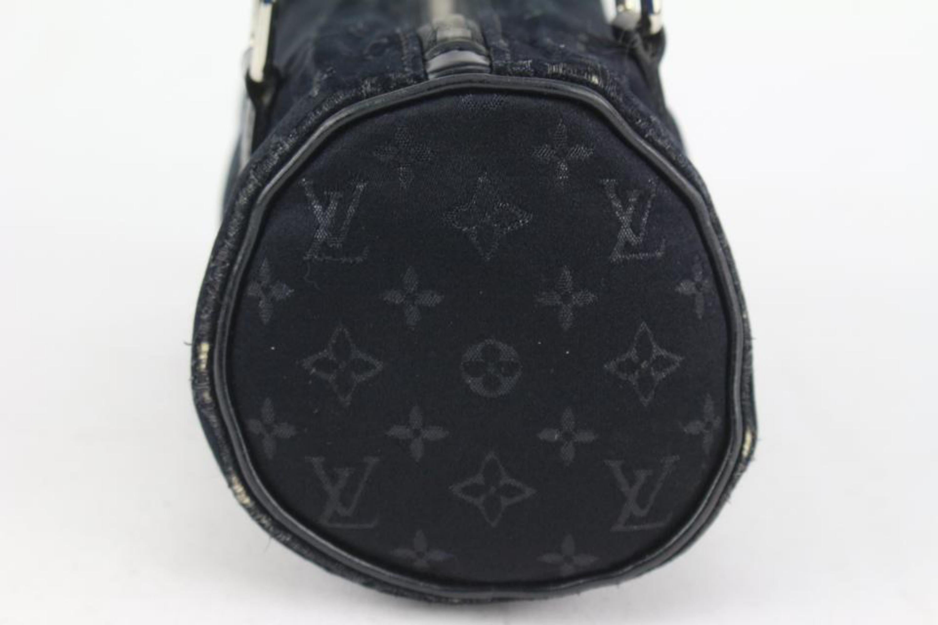 Louis Vuitton Black Monogram Satin Shine Mini Papillon 1122lv8 For Sale 2