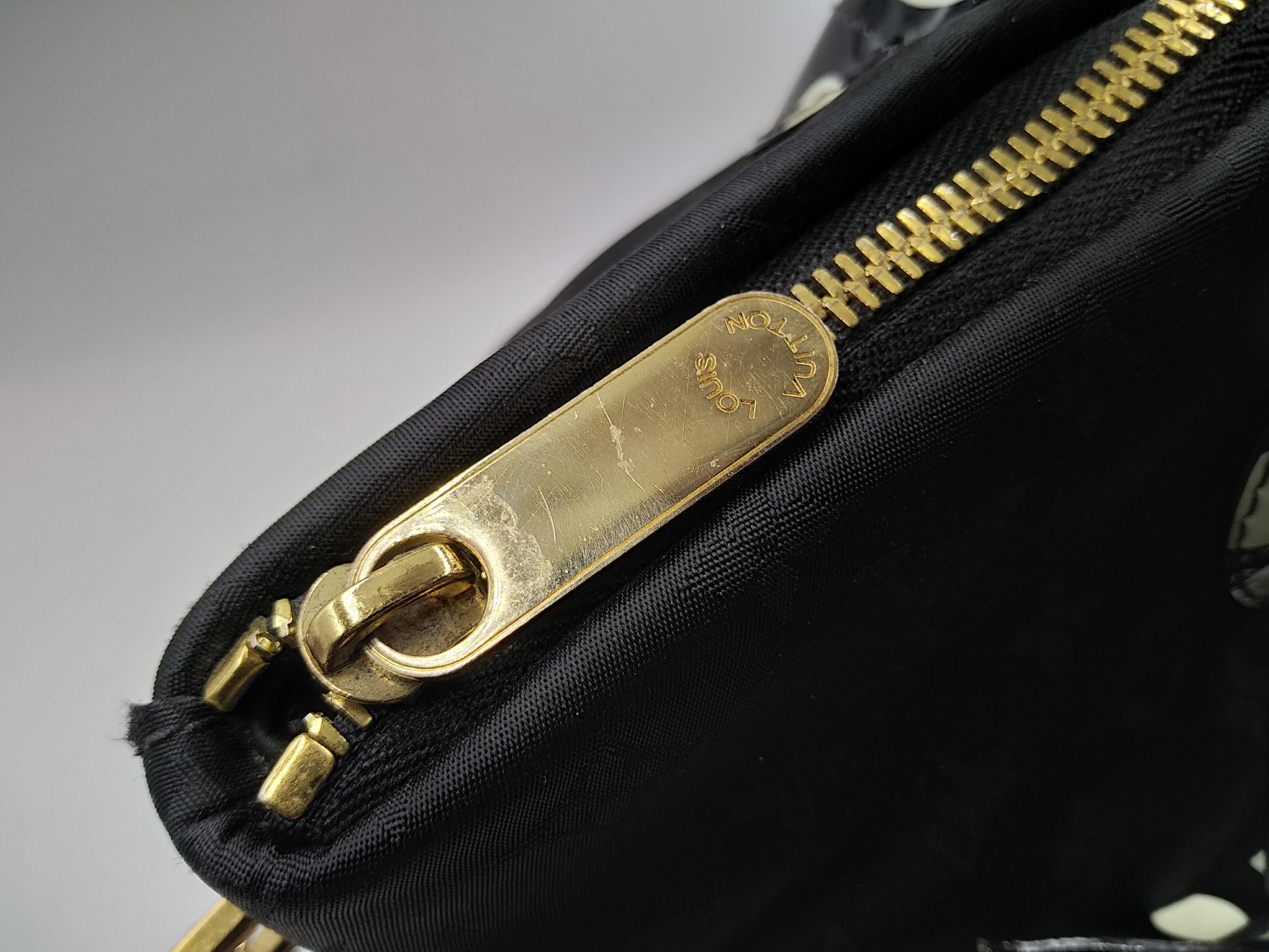 Louis Vuitton Black Monogram Satin Yayoi Kusama Dots Lockit Vertical MM Bag 2012 7