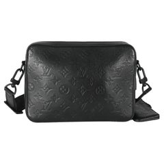 Louis Vuitton Discovery Pochette Monogram Shadow PM Black in Calf