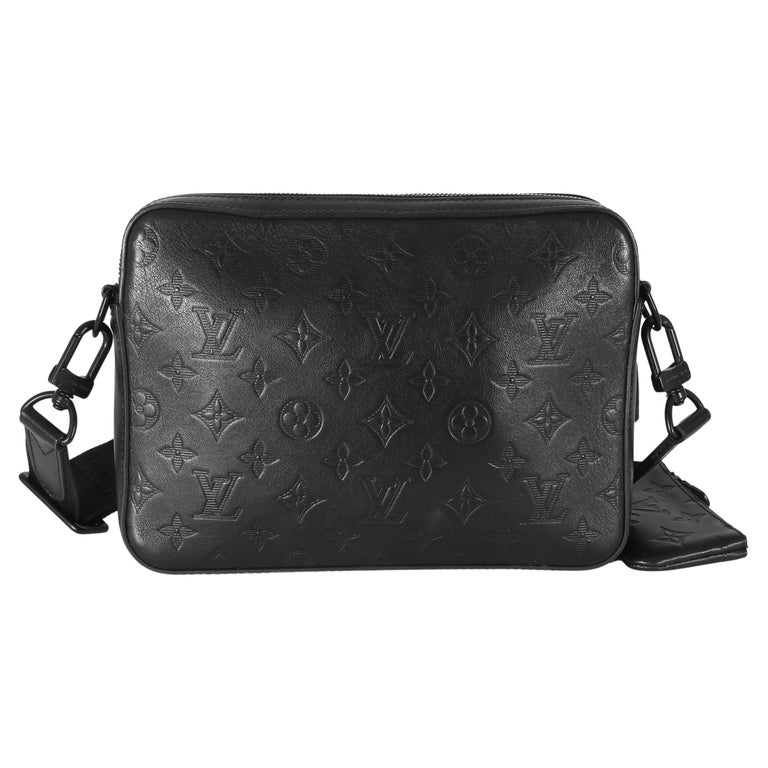 Louis Vuitton Black Monogram Shadow Duo Messenger For Sale at 1stDibs