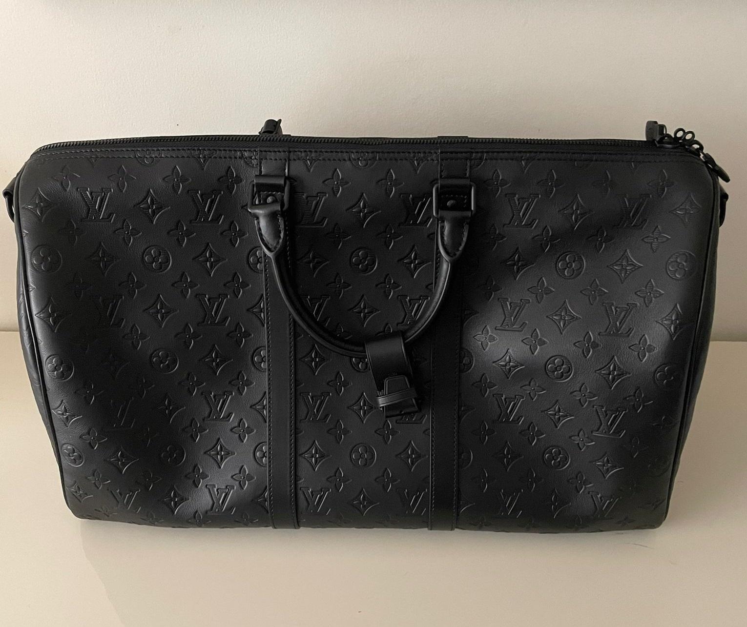 Louis Vuitton Black Monogram Shadow leather Keepall Bandoulière 50 1