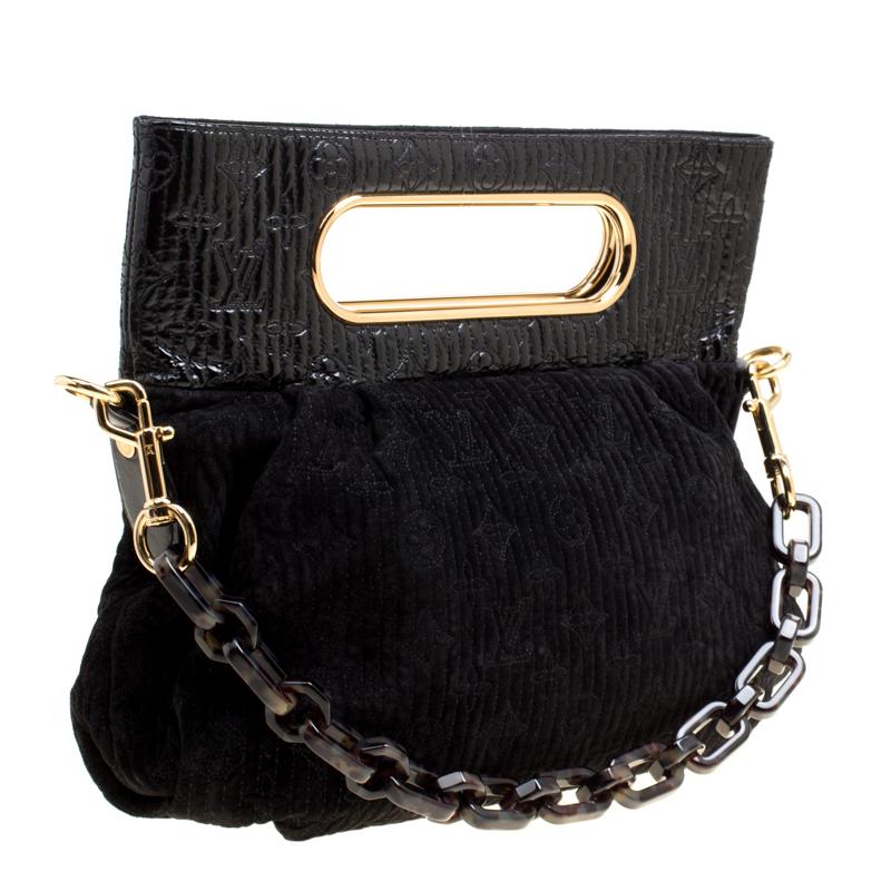 Women's Louis Vuitton Black Monogram Suede Limited Edition Motard Afterdark Bag