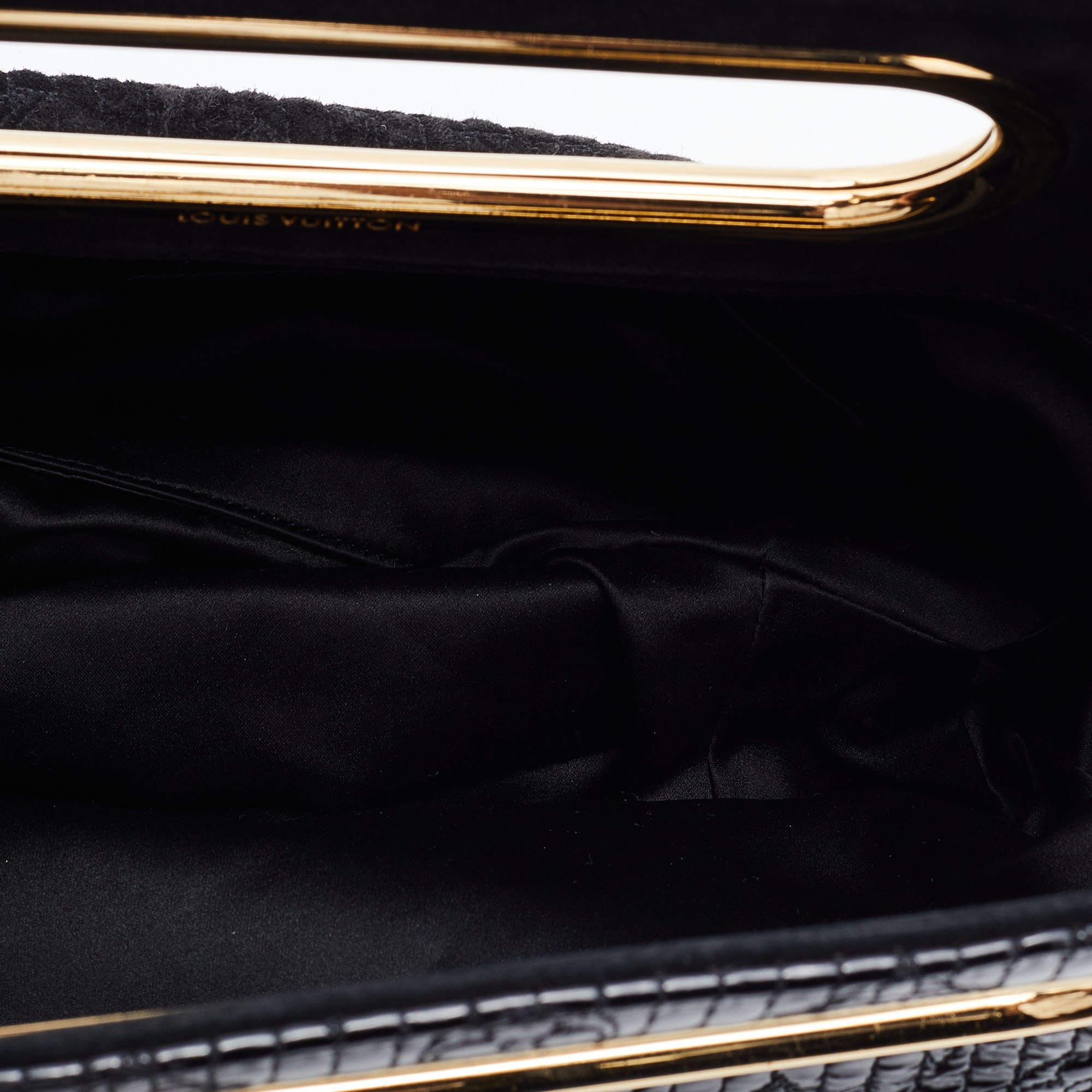 Louis Vuitton Black Monogram Suede Patent Limited Edition Motard Afterdark Bag 2