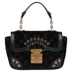 Louis Vuitton Black Monogram Velours Velvet & Shiny Alligator Leather Irvine