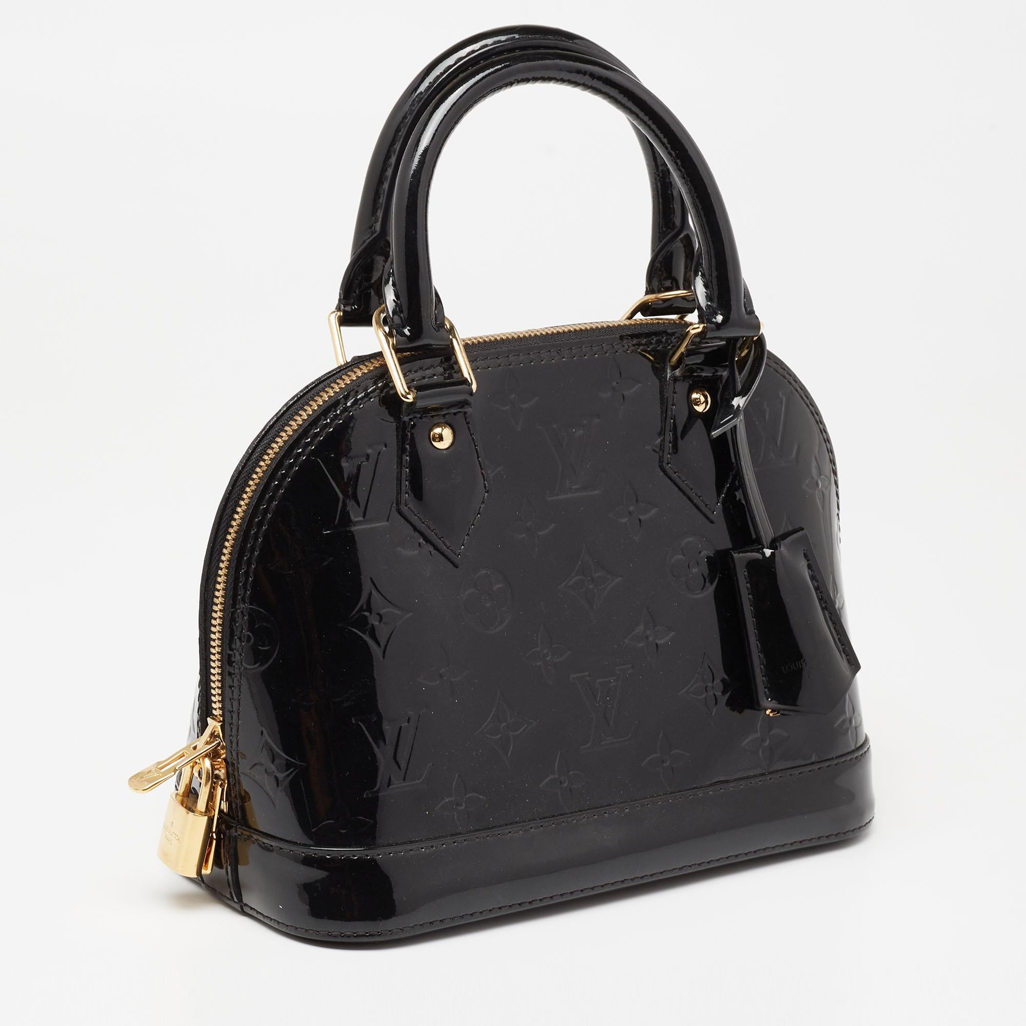 Women's Louis Vuitton Black Monogram Vernis Alma BB Bag