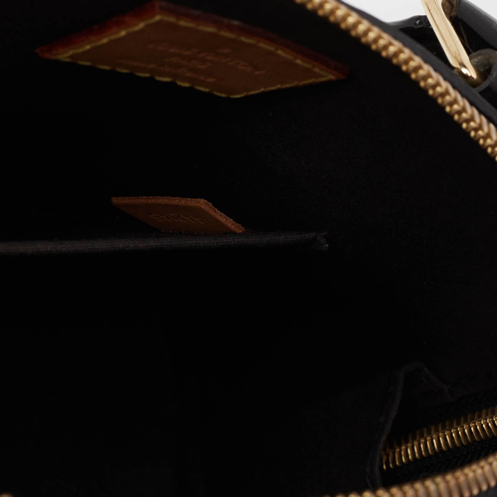 Louis Vuitton Black Monogram Vernis Alma BB Bag 4
