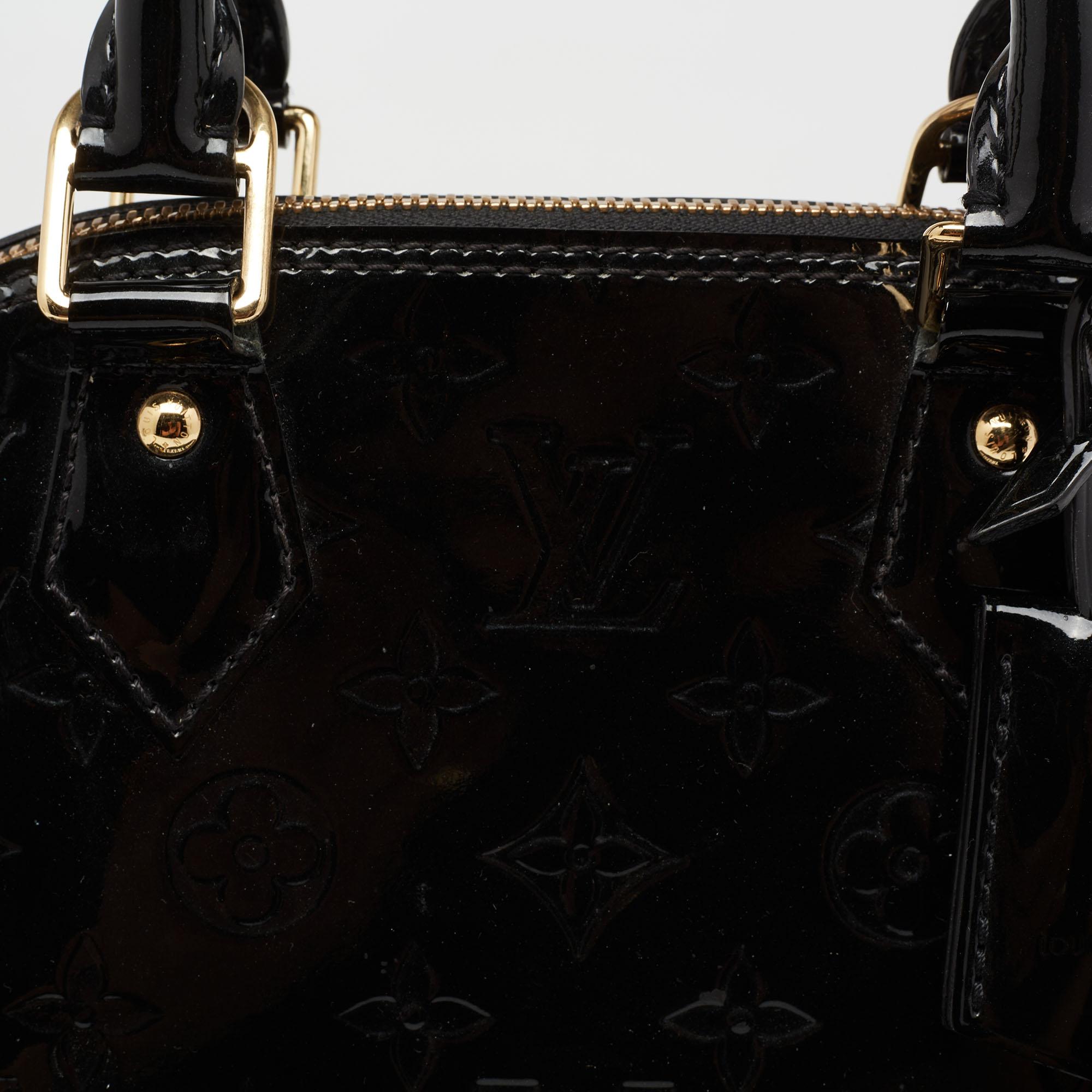 Louis Vuitton Black Monogram Vernis Alma BB Bag 5
