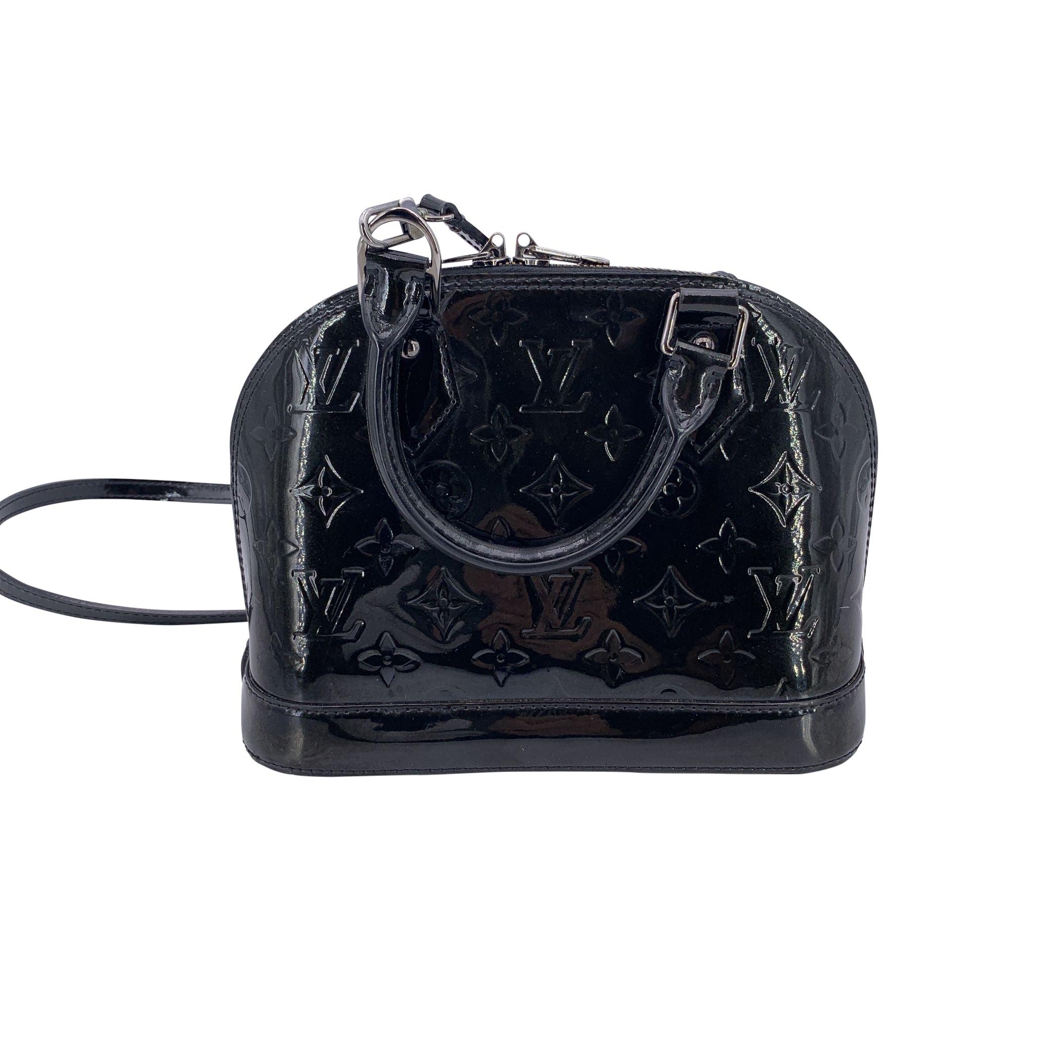 Nero Louis Vuitton Borsa BB in Monogram Vernis Alma nera con tracolla in vendita