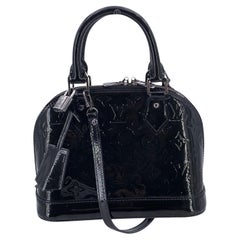 Louis Vuitton Black Monogram Vernis Alma BB Bag Handbag with Strap
