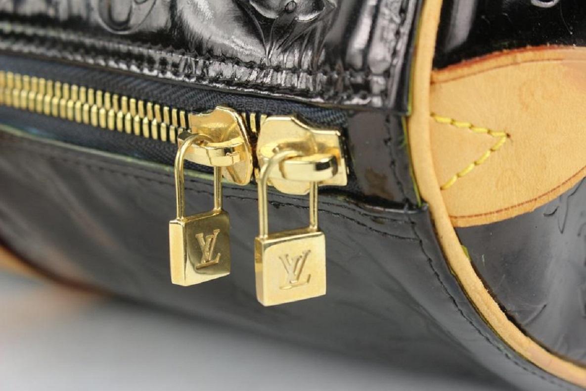 Louis Vuitton Black Monogram Vernis Mercer Keepall Boston Duffle Bag 1025lv11  For Sale 3