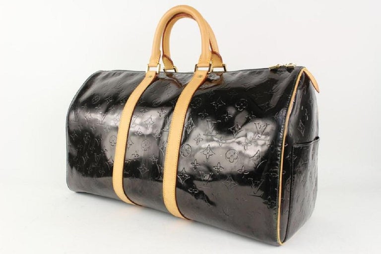 Louis Vuitton Black Monogram Vernis Mercer Keepall Boston Duffle Bag  1025lv11 For Sale at 1stDibs
