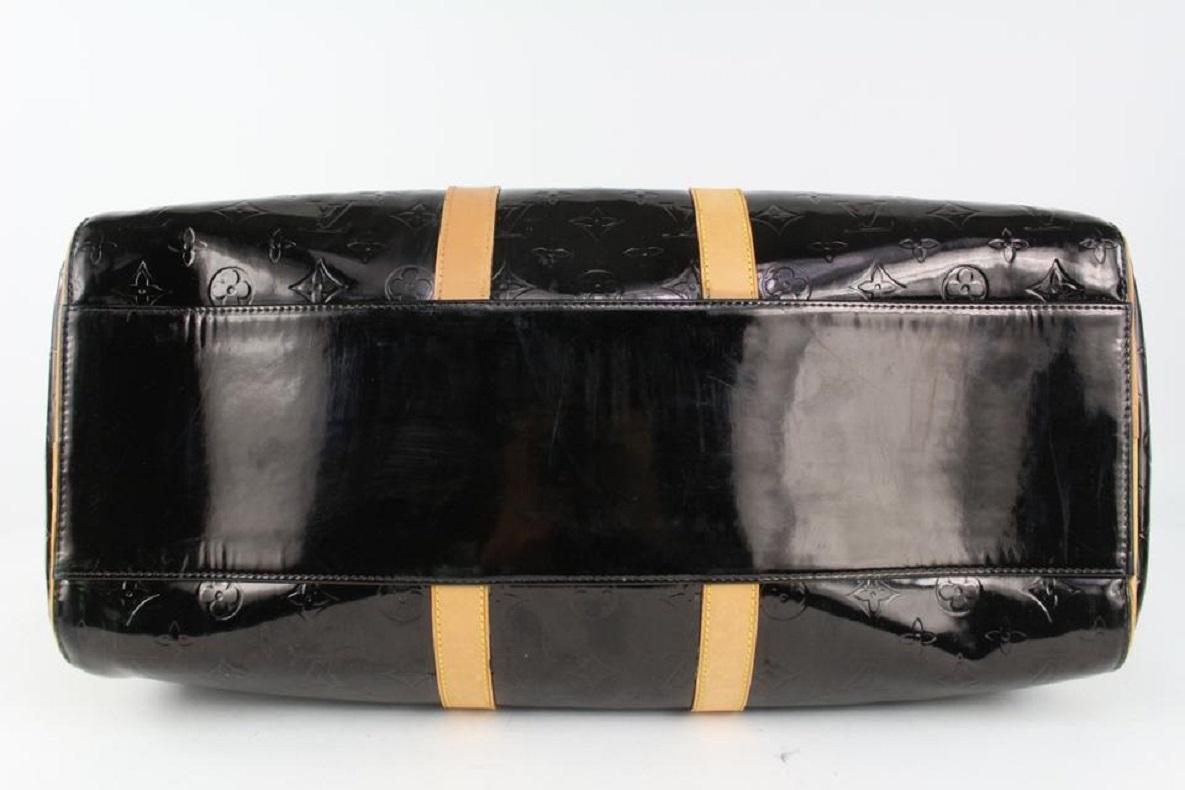 Women's Louis Vuitton Black Monogram Vernis Mercer Keepall Boston Duffle Bag 1025lv11  For Sale