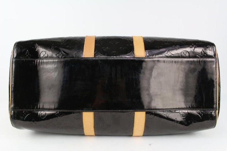 Louis Vuitton Black Monogram Vernis Mercer Keepall Boston Duffle Bag  1025lv11