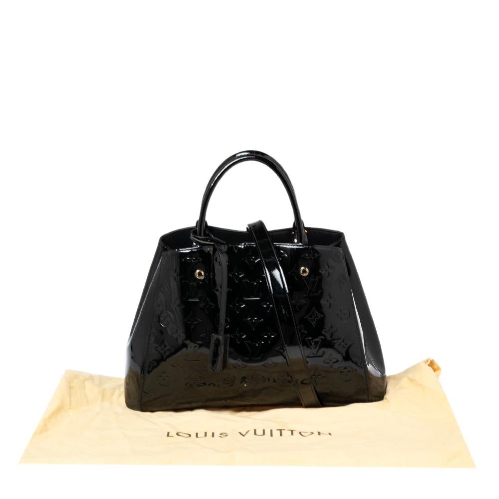 Louis Vuitton Black Monogram Vernis Montaigne MM Bag 3