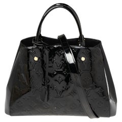 Louis Vuitton - Sac Montaigne MM noir avec monogramme Vernis