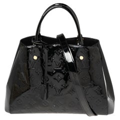 Louis Vuitton Louis Vuitton Schwarze Monogrammierte Vernis Montaigne MM Tasche