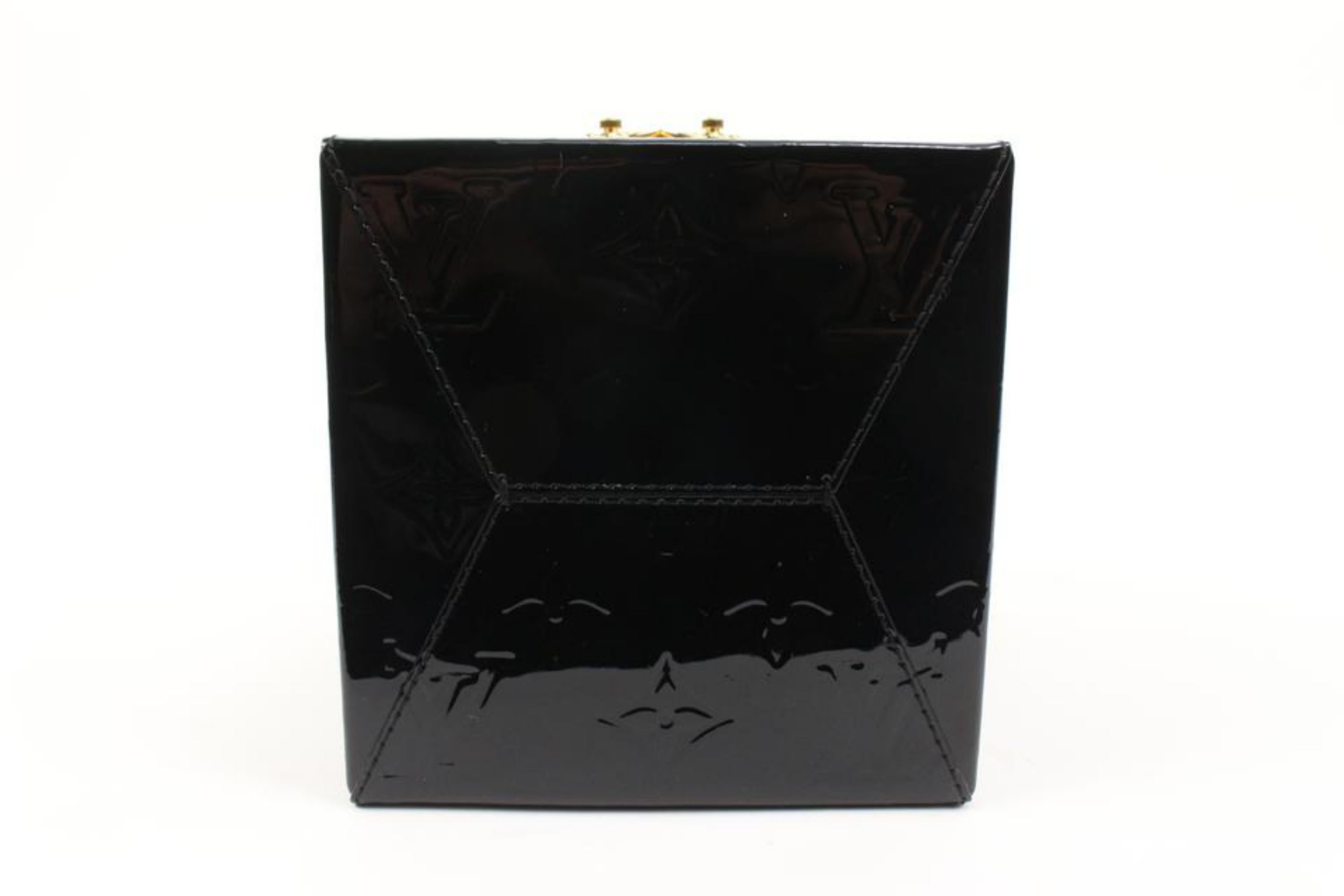 Louis Vuitton Black Monogram Vernis Noir Bleecker Box 2way Trunk Bag s28lv10 3