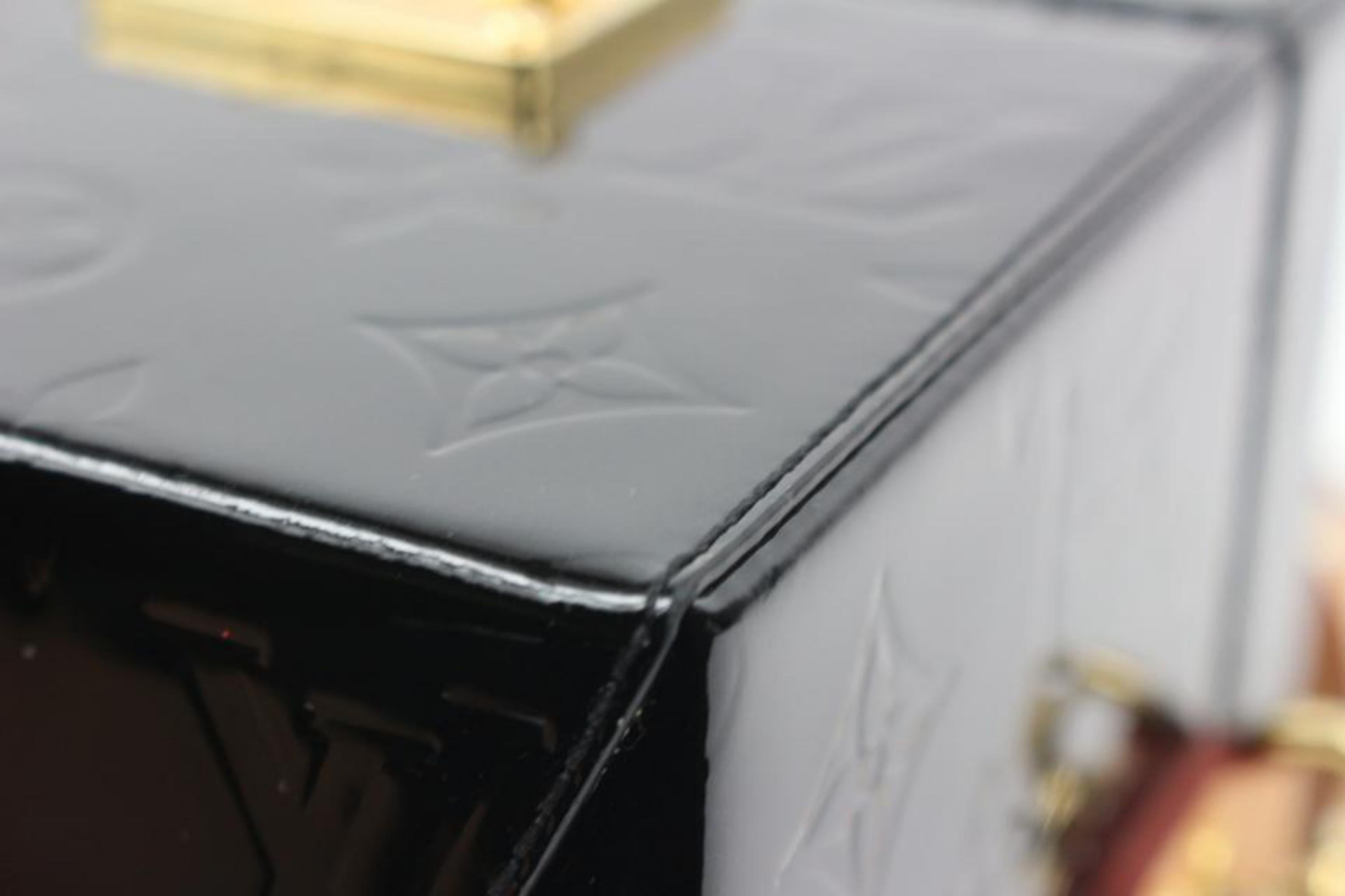 Louis Vuitton Black Monogram Vernis Noir Bleecker Box 2way Trunk Bag s28lv10 4