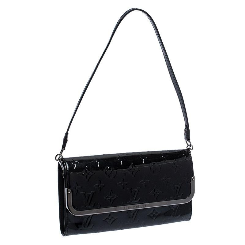 Women's Louis Vuitton Black Monogram Vernis Rossmore MM Bag