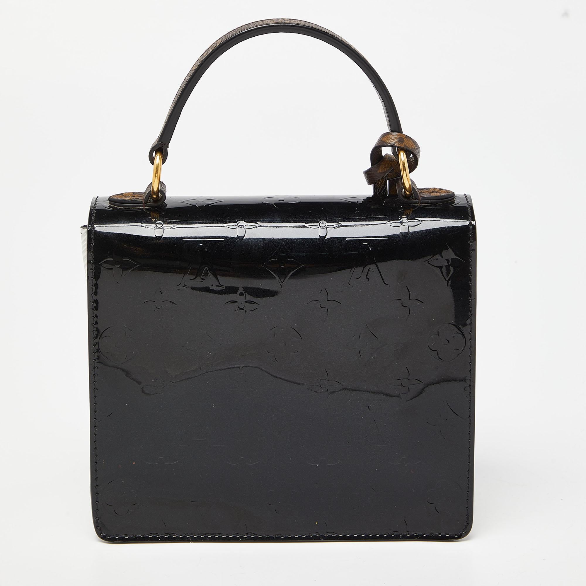 Louis Vuitton Black Monogram Vernis Spring Street Bag For Sale 7
