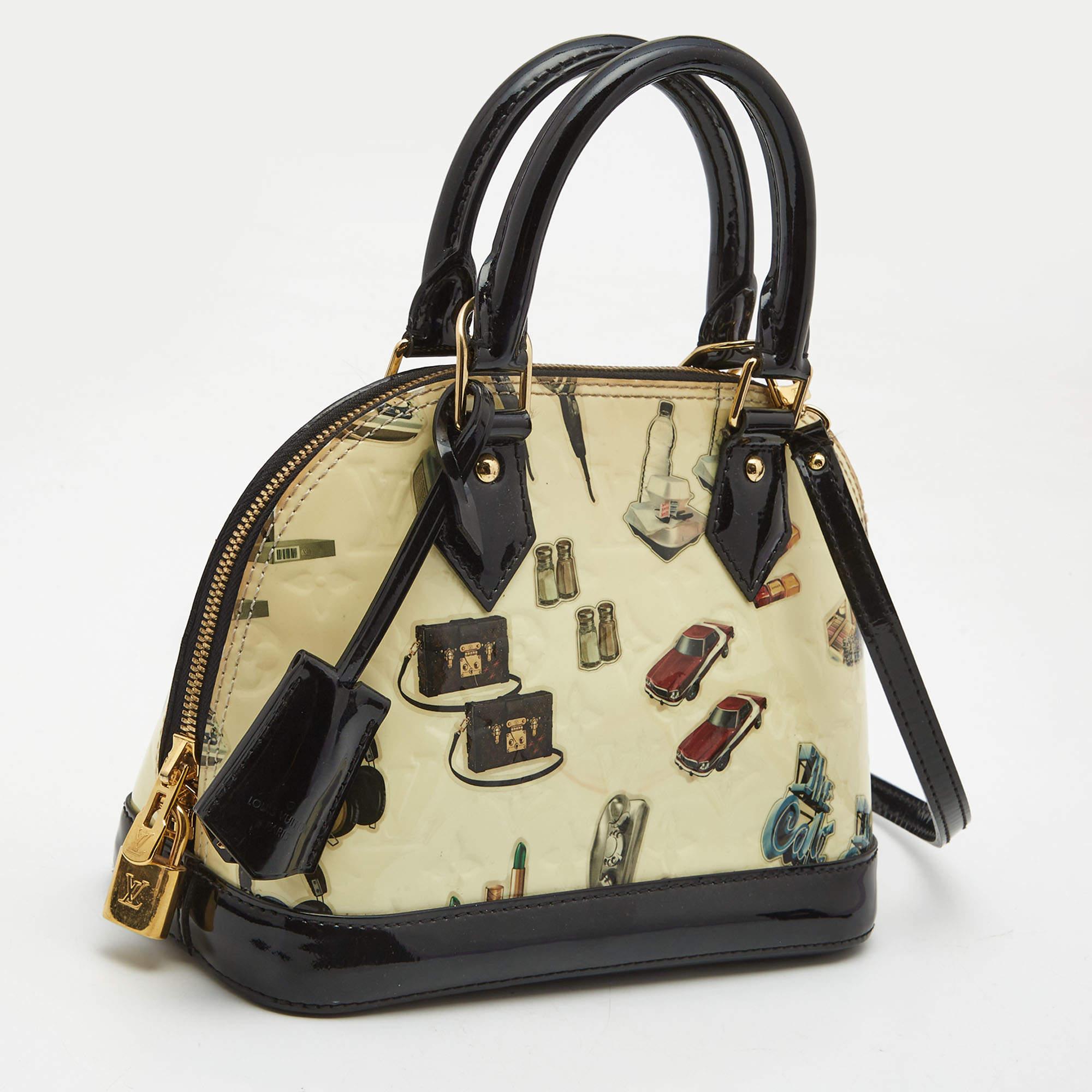 Women's Louis Vuitton Black Monogram Vernis Stickers Alma BB Bag