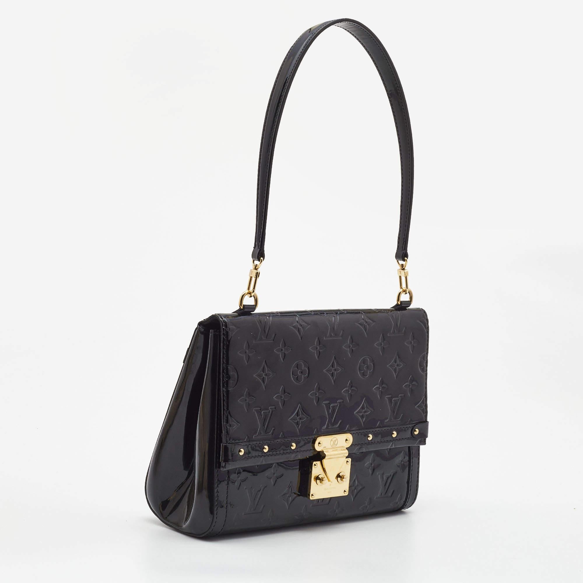 Louis Vuitton Black Monogram Vernis Venice Bag In Good Condition In Dubai, Al Qouz 2