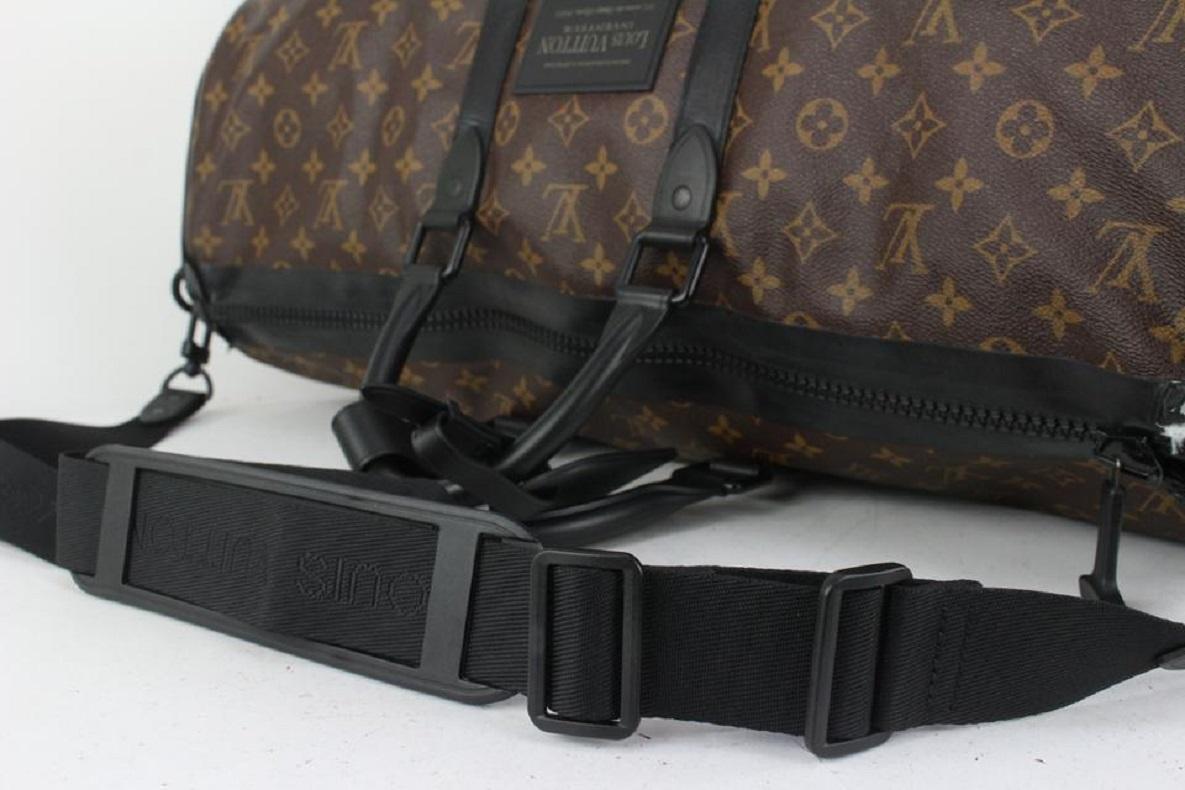 Louis Vuitton Black Monogram Waterproof Keepall Bandouliere 55 Duffle Bag 812lv4 1