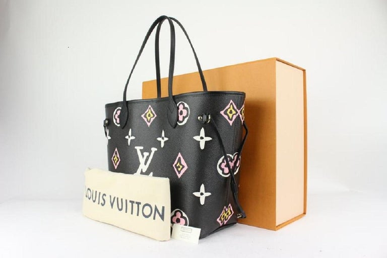 Louis Vuitton Black Wild at Heart Monogram Neverfull MM Tote bag 818lv50