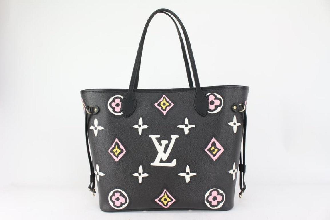 Louis Vuitton Black Monogram Wild at Heart Neverfull MM Tote with Pouch 185lv83 3