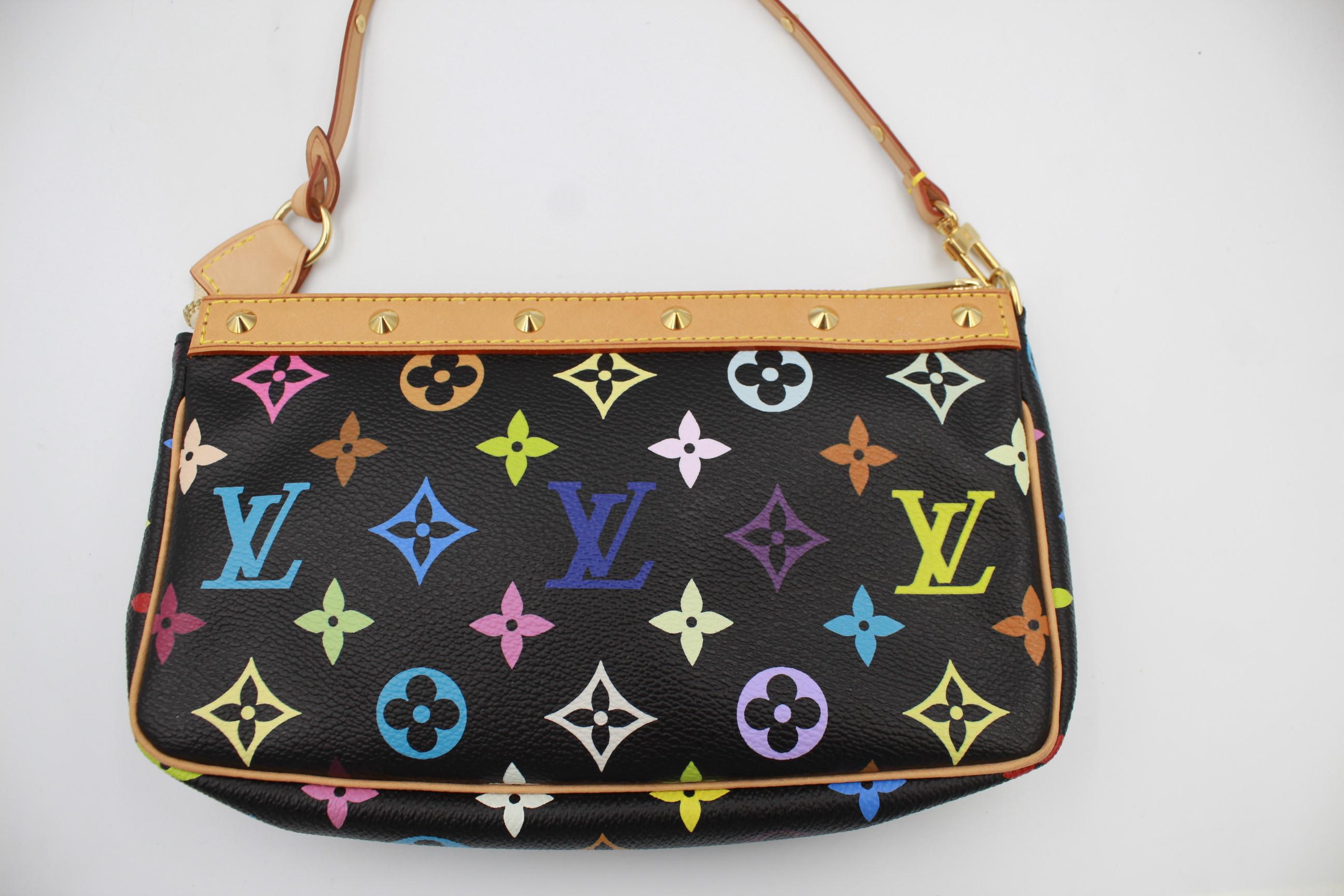 Louis Vuitton Black Multi Color Monogram Clutch Bag 1